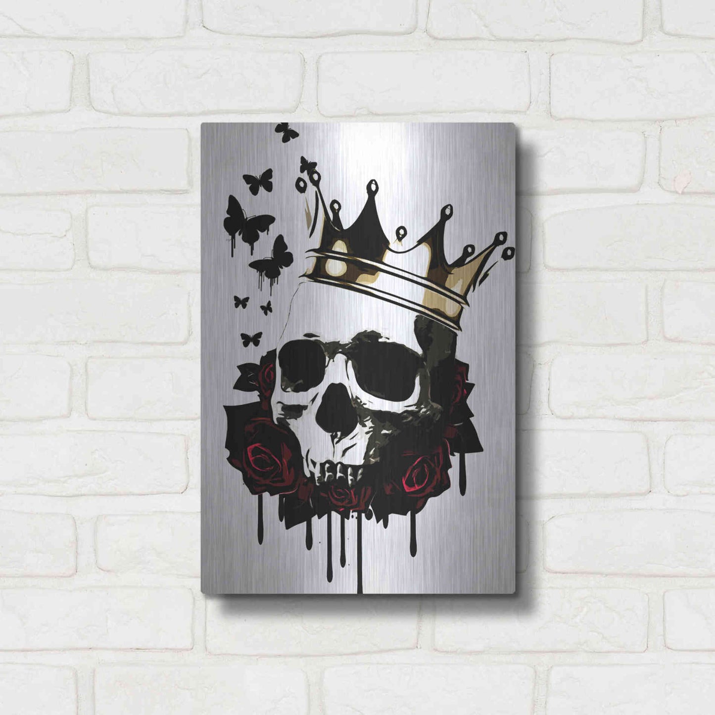 Luxe Metal Art 'El Rey de la Muerte' by Nicklas Gustafsson, Metal Wall Art,12x16