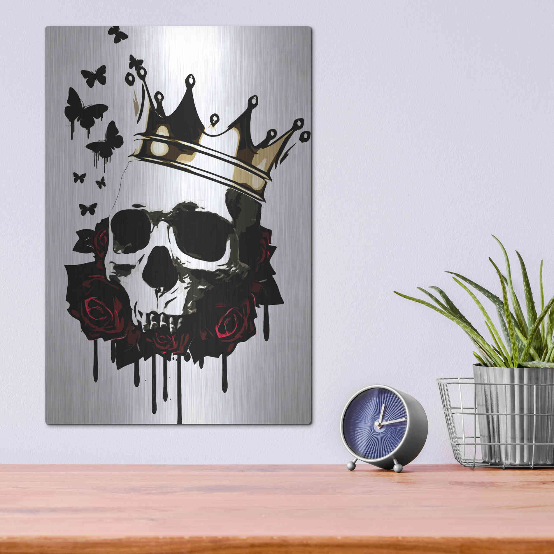 Luxe Metal Art 'El Rey de la Muerte' by Nicklas Gustafsson, Metal Wall Art,12x16