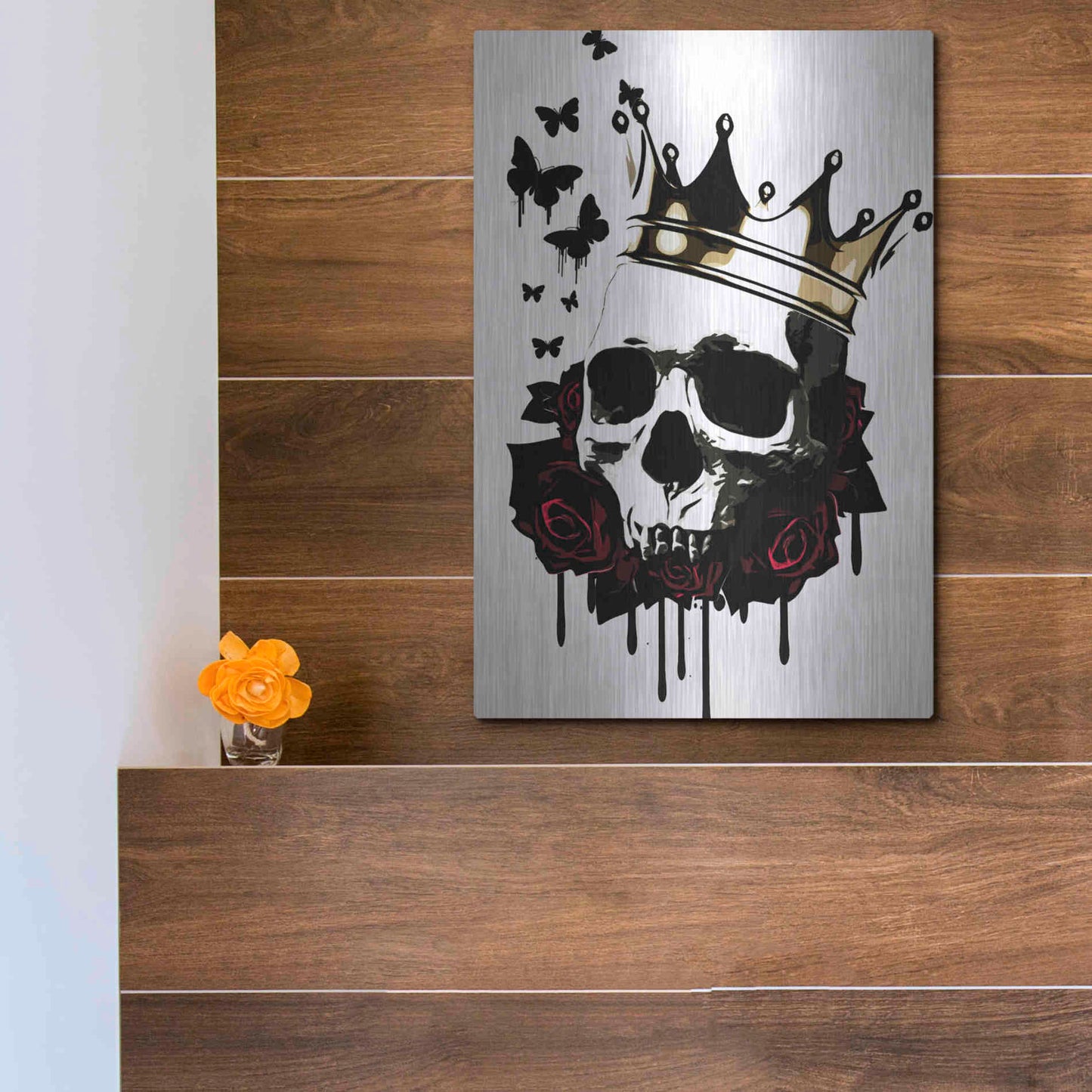 Luxe Metal Art 'El Rey de la Muerte' by Nicklas Gustafsson, Metal Wall Art,12x16