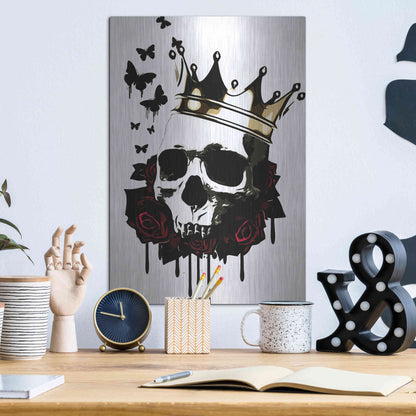 Luxe Metal Art 'El Rey de la Muerte' by Nicklas Gustafsson, Metal Wall Art,12x16
