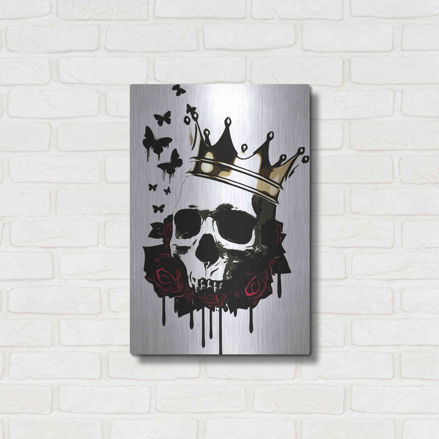 Luxe Metal Art 'El Rey de la Muerte' by Nicklas Gustafsson, Metal Wall Art,16x24