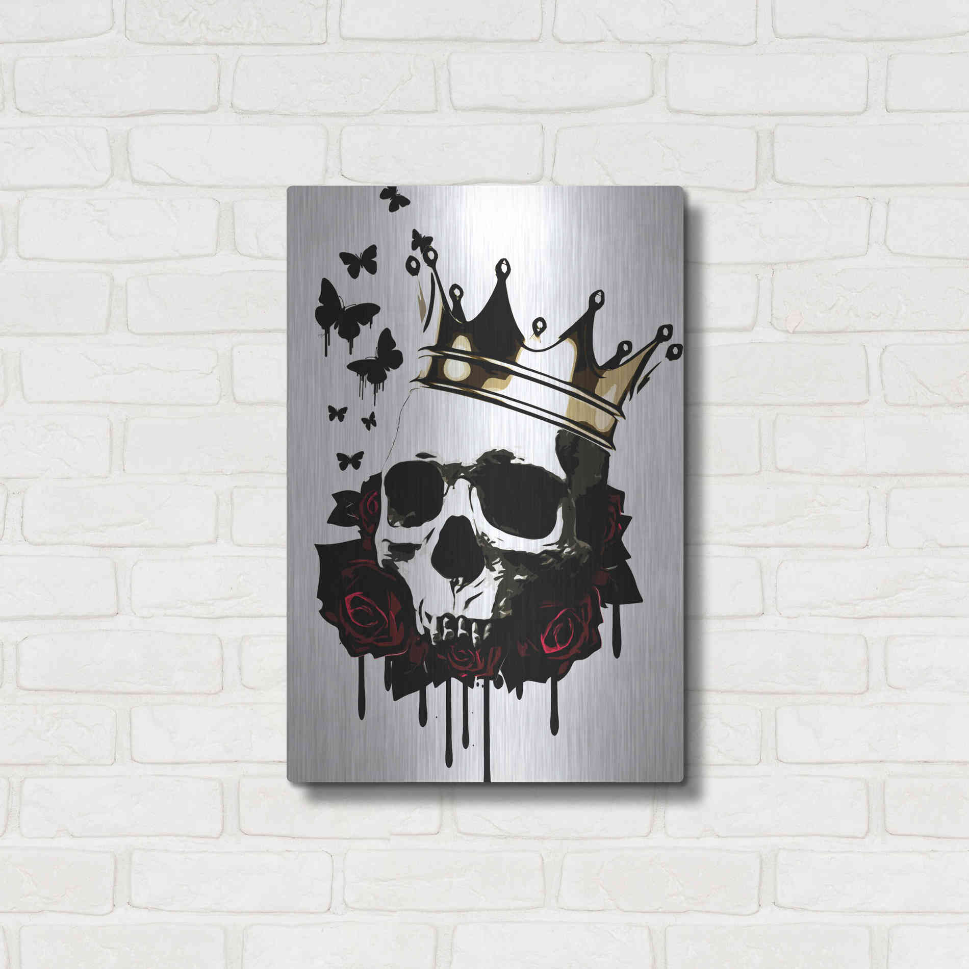 Luxe Metal Art 'El Rey de la Muerte' by Nicklas Gustafsson, Metal Wall Art,16x24