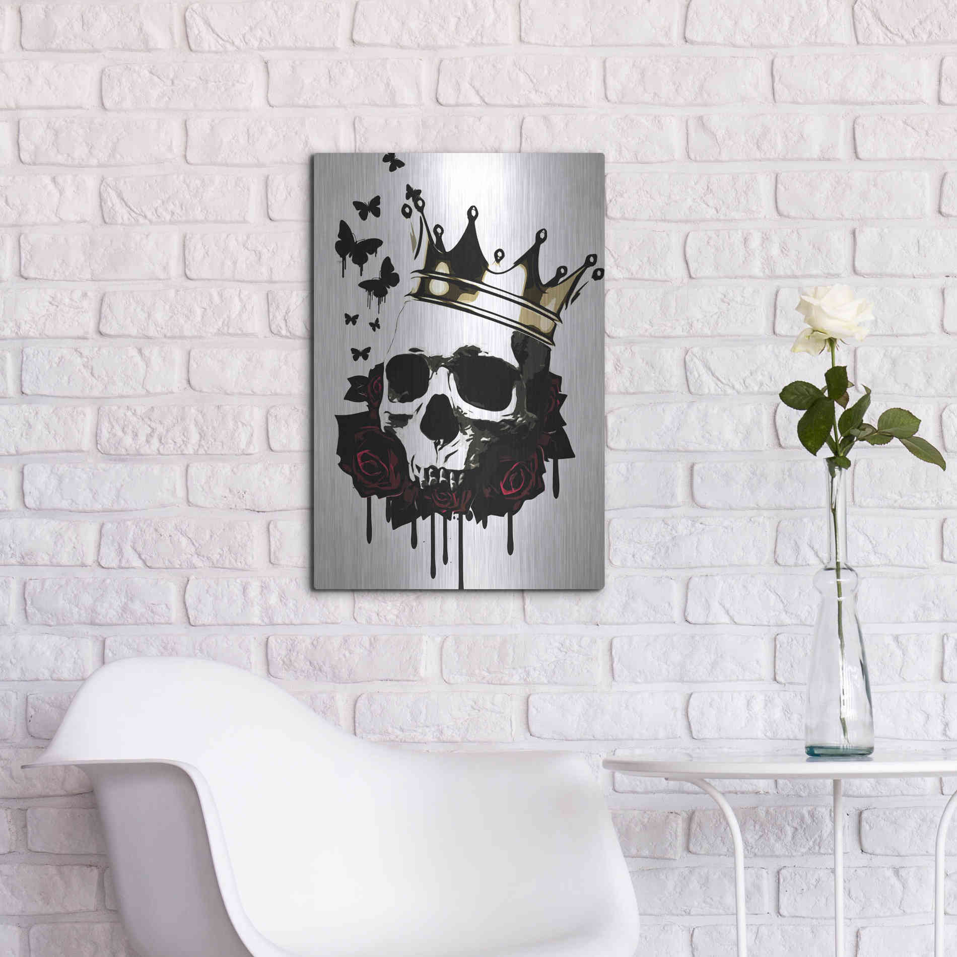 Luxe Metal Art 'El Rey de la Muerte' by Nicklas Gustafsson, Metal Wall Art,16x24
