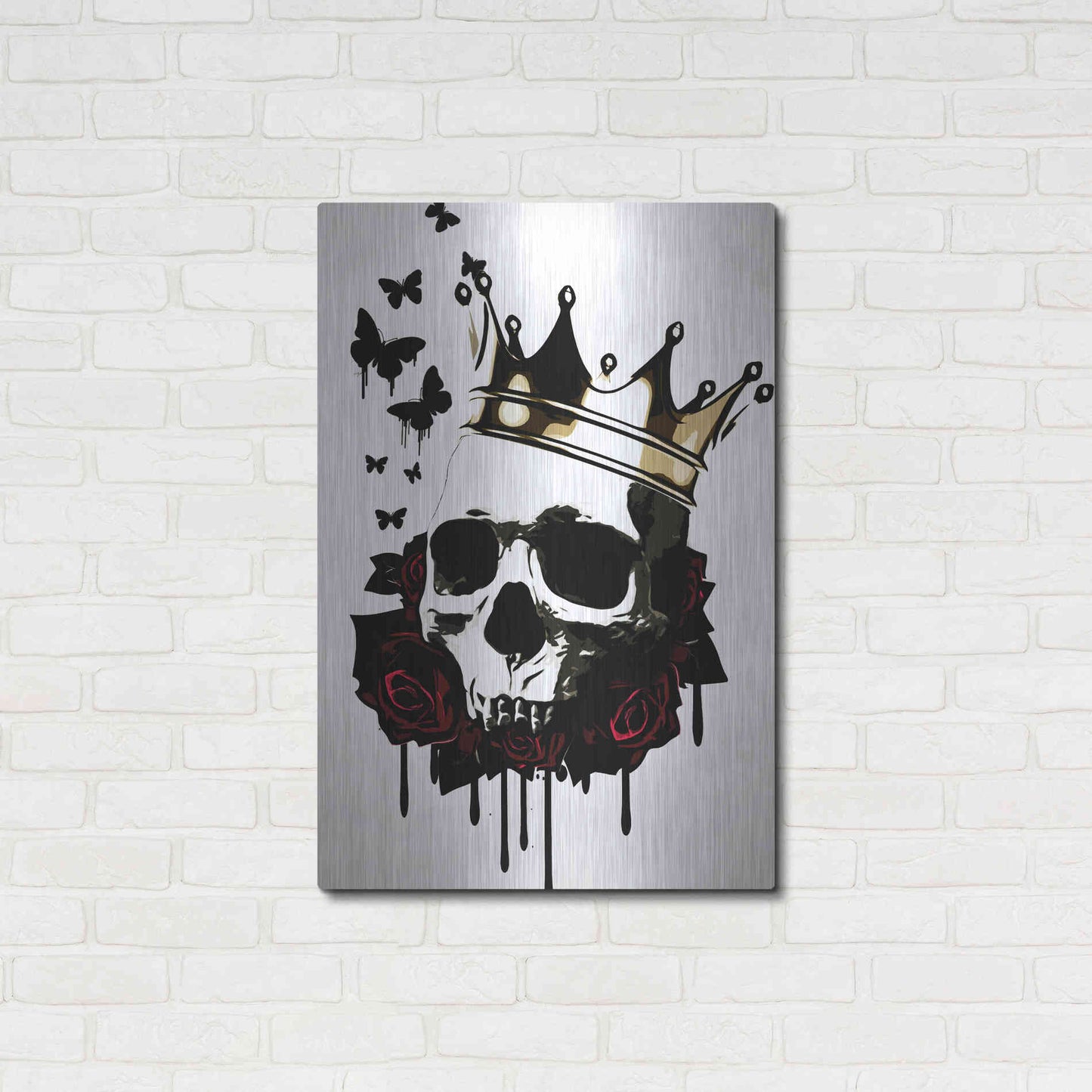 Luxe Metal Art 'El Rey de la Muerte' by Nicklas Gustafsson, Metal Wall Art,24x36