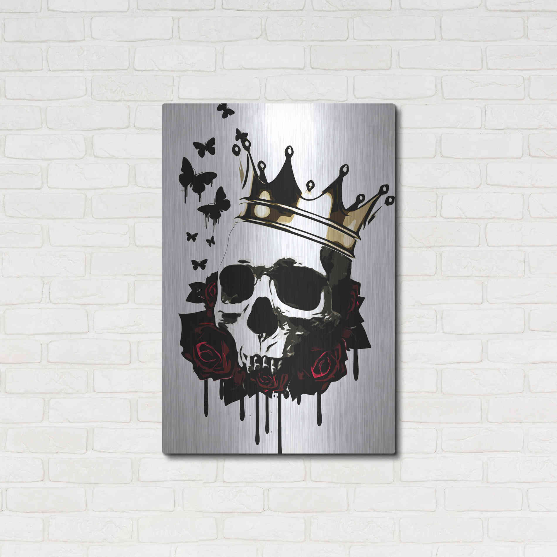 Luxe Metal Art 'El Rey de la Muerte' by Nicklas Gustafsson, Metal Wall Art,24x36