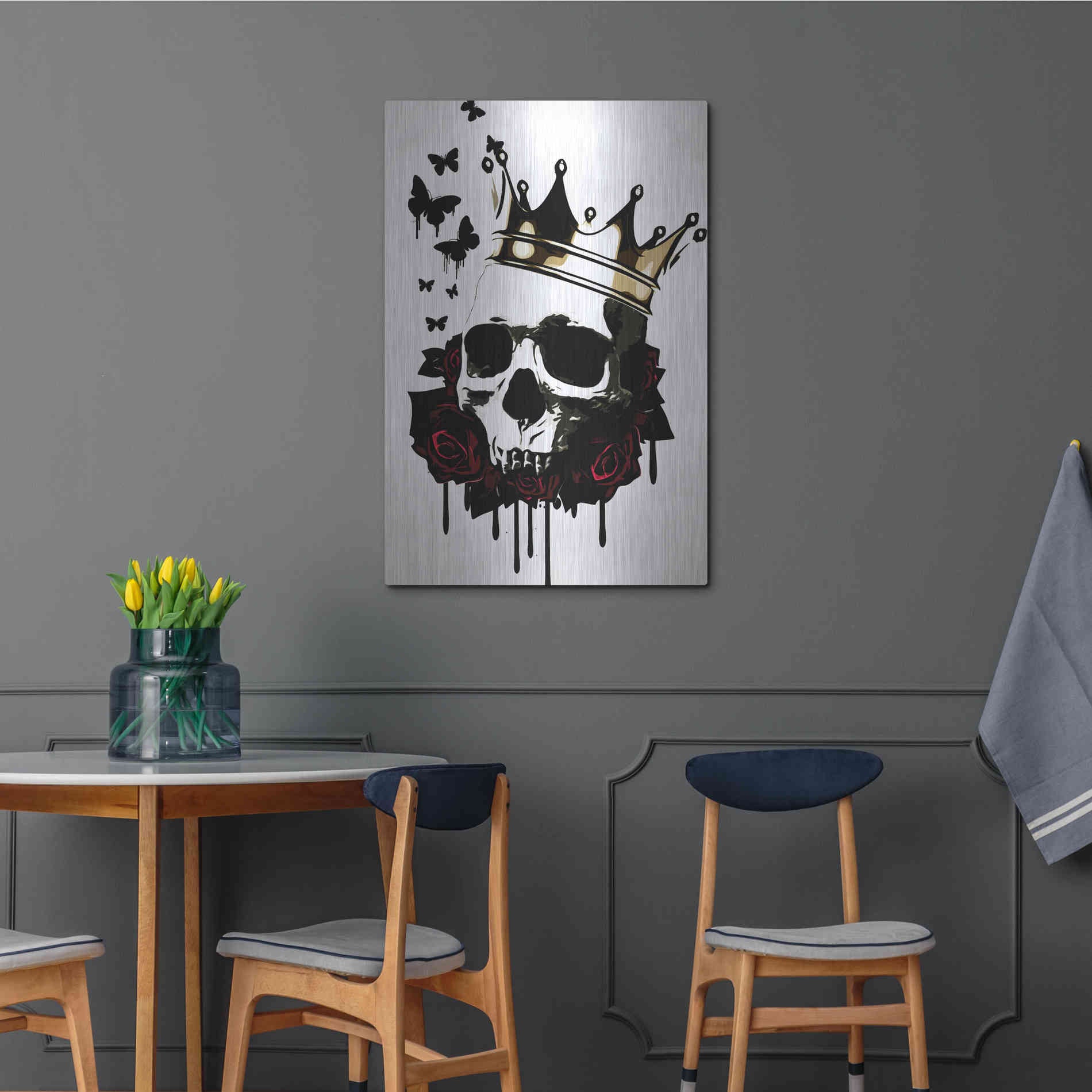 Luxe Metal Art 'El Rey de la Muerte' by Nicklas Gustafsson, Metal Wall Art,24x36