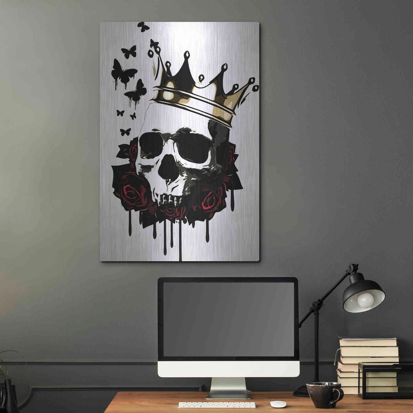Luxe Metal Art 'El Rey de la Muerte' by Nicklas Gustafsson, Metal Wall Art,24x36