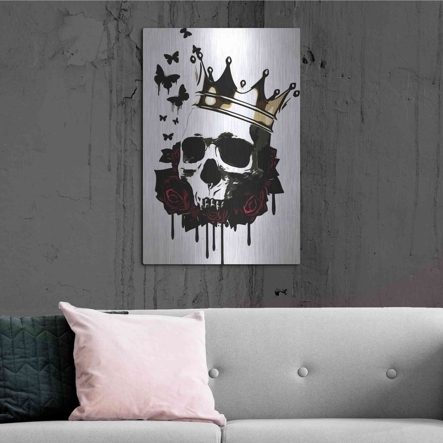 Luxe Metal Art 'El Rey de la Muerte' by Nicklas Gustafsson, Metal Wall Art,24x36