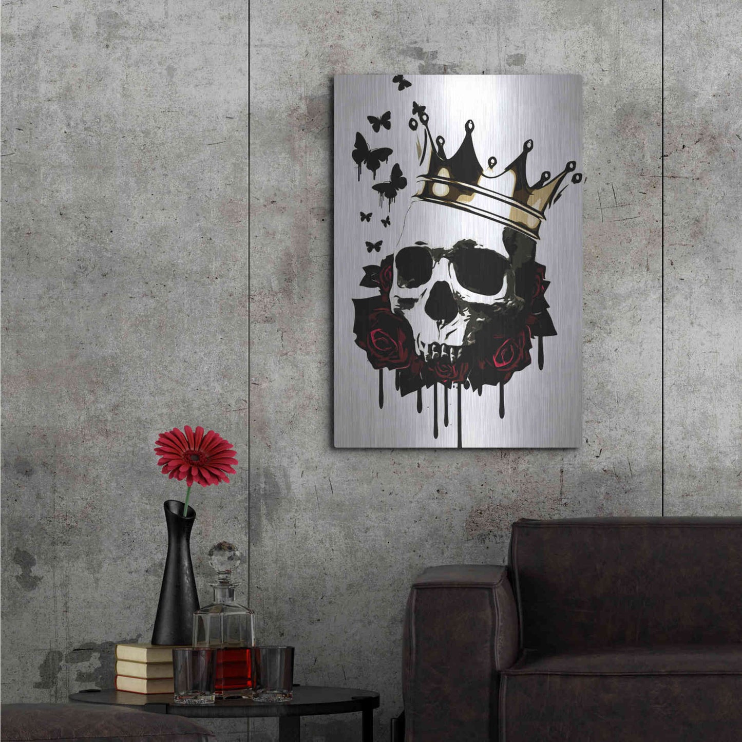 Luxe Metal Art 'El Rey de la Muerte' by Nicklas Gustafsson, Metal Wall Art,24x36