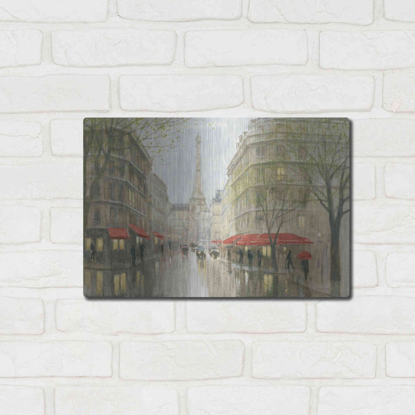 Luxe Metal Art 'Impression of Paris' by Myles Sullivan, Metal Wall Art,16x12