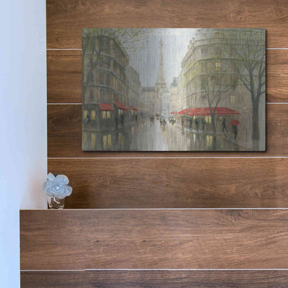 Luxe Metal Art 'Impression of Paris' by Myles Sullivan, Metal Wall Art,16x12