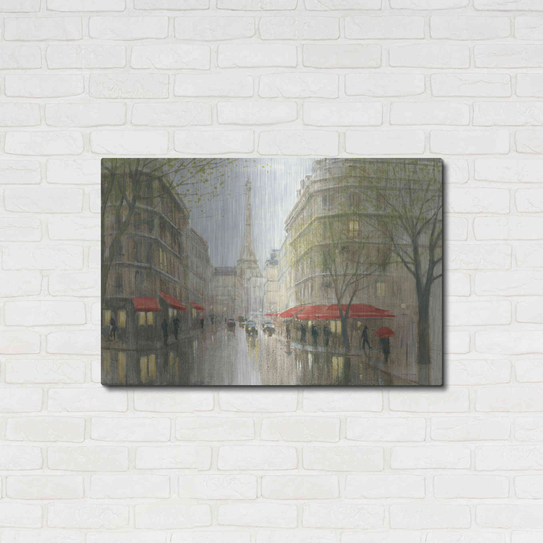 Luxe Metal Art 'Impression of Paris' by Myles Sullivan, Metal Wall Art,36x24