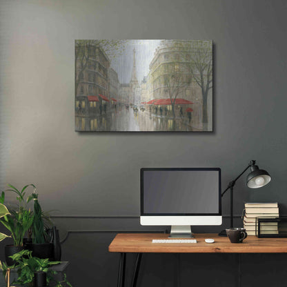 Luxe Metal Art 'Impression of Paris' by Myles Sullivan, Metal Wall Art,36x24