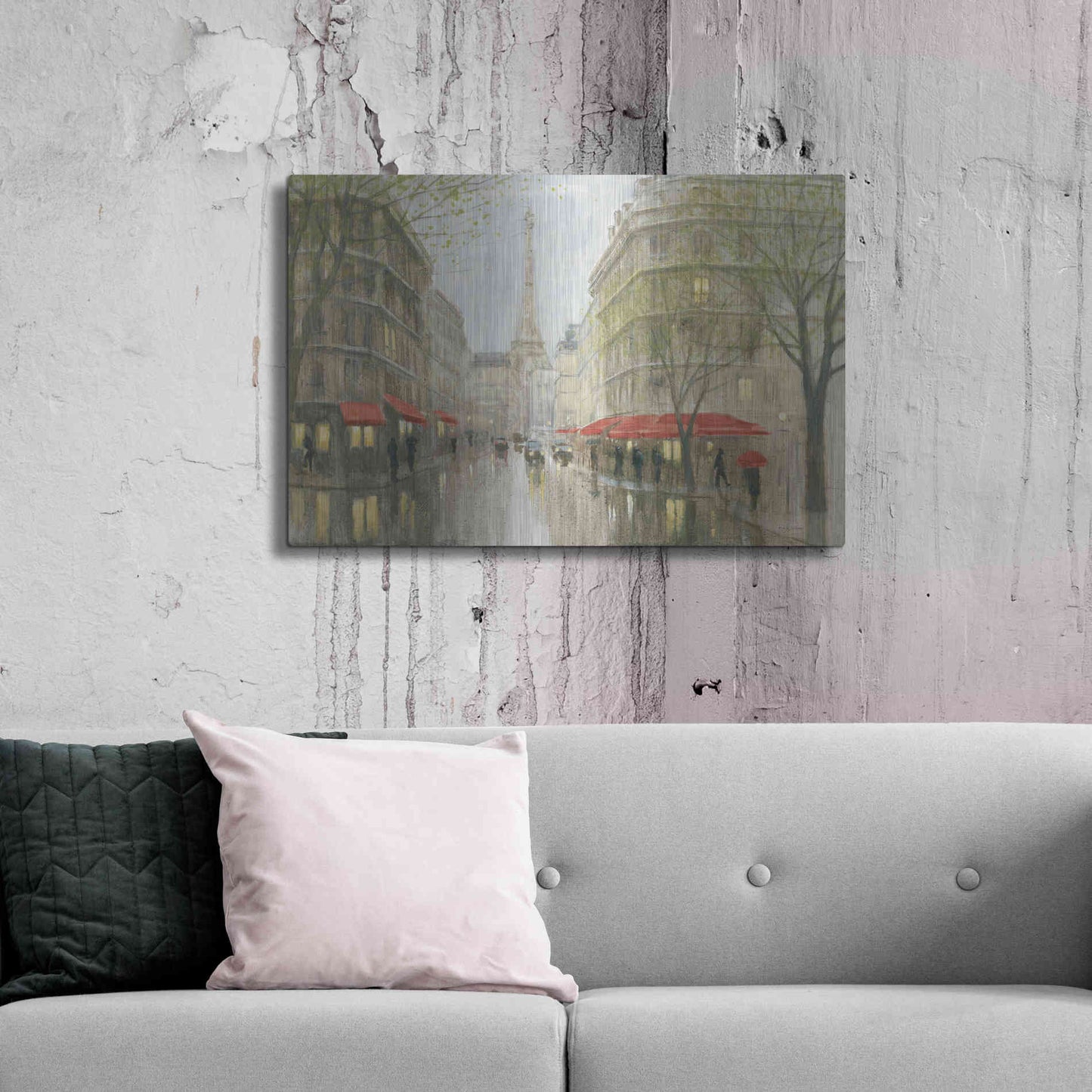 Luxe Metal Art 'Impression of Paris' by Myles Sullivan, Metal Wall Art,36x24