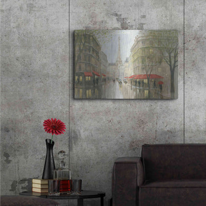 Luxe Metal Art 'Impression of Paris' by Myles Sullivan, Metal Wall Art,36x24