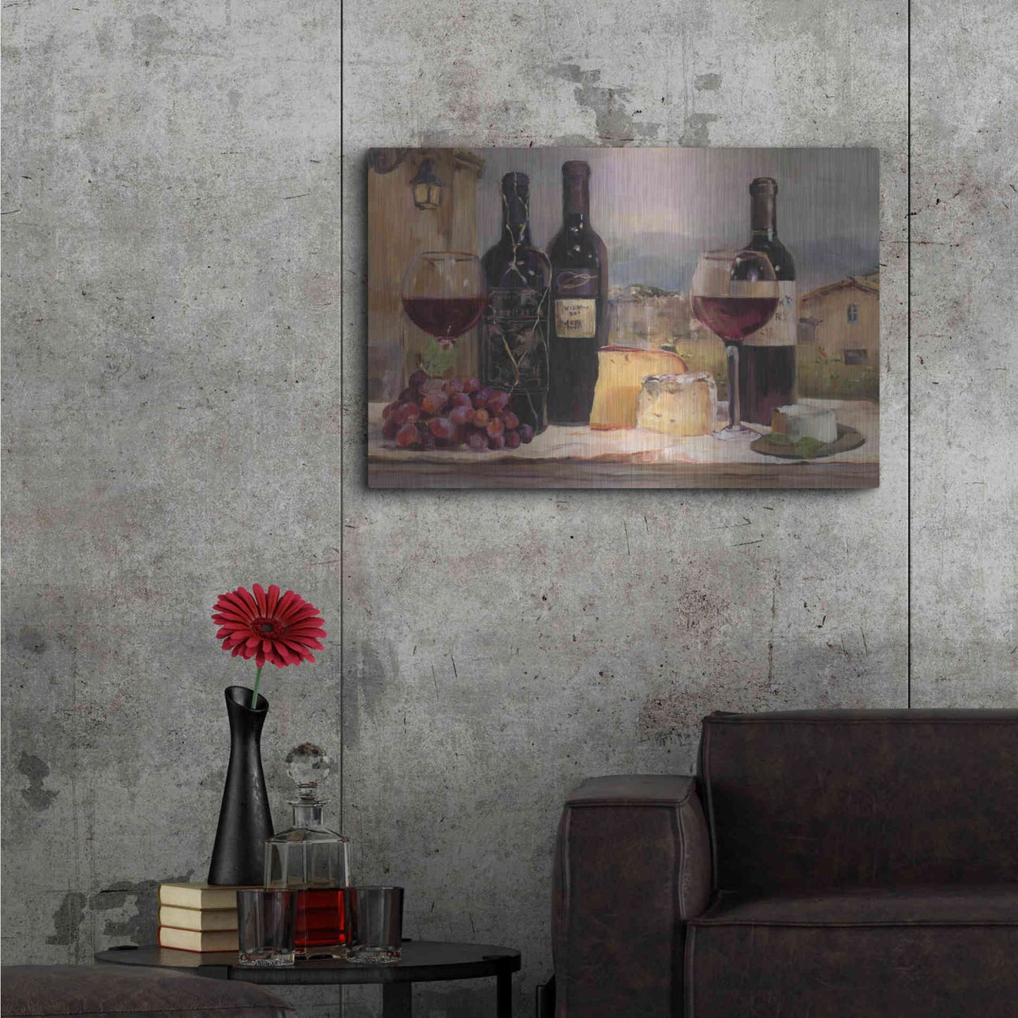 Luxe Metal Art 'Villa Reds' by Marilyn Hageman, Metal Wall Art,36x24