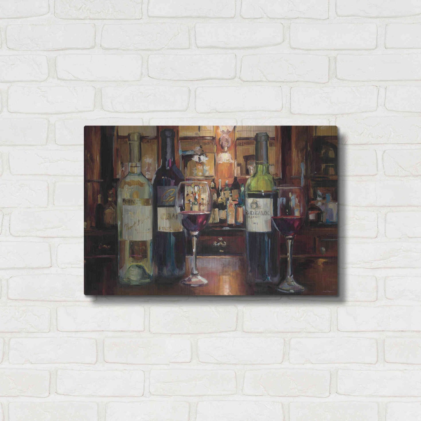Luxe Metal Art 'A Reflection of Wine' by Marilyn Hageman, Metal Wall Art,24x16