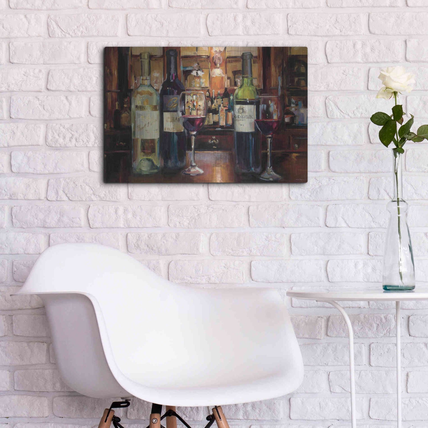 Luxe Metal Art 'A Reflection of Wine' by Marilyn Hageman, Metal Wall Art,24x16