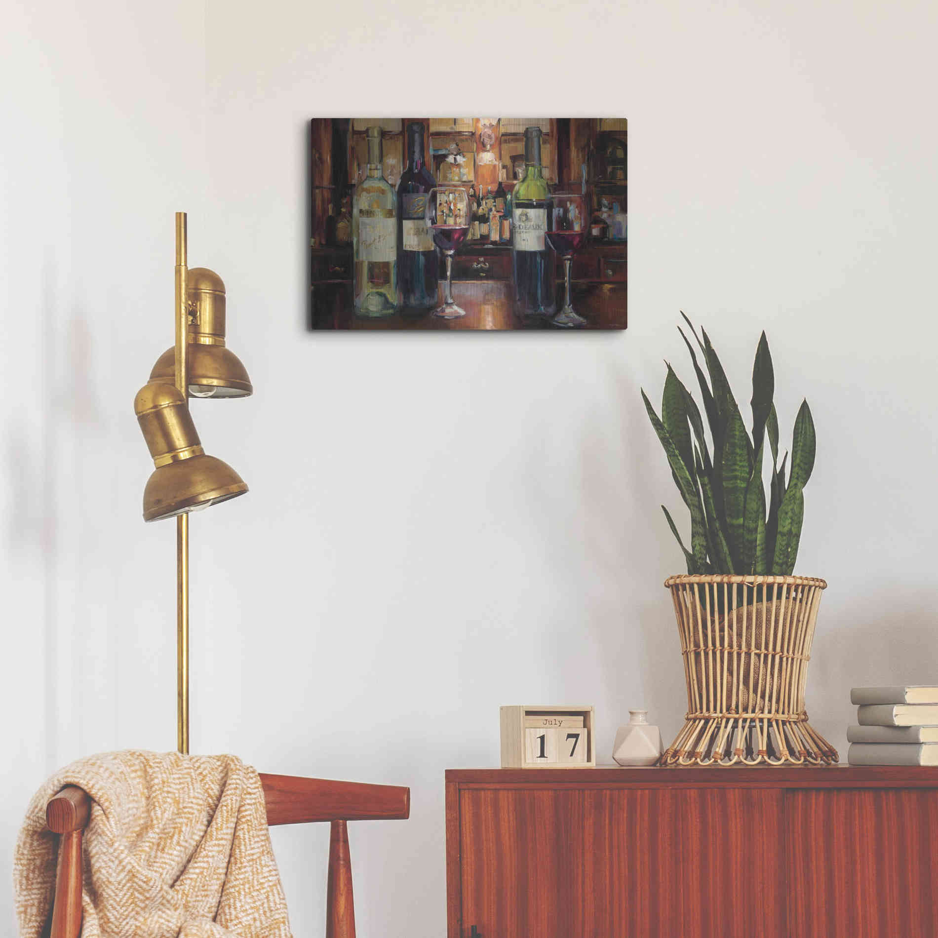 Luxe Metal Art 'A Reflection of Wine' by Marilyn Hageman, Metal Wall Art,24x16