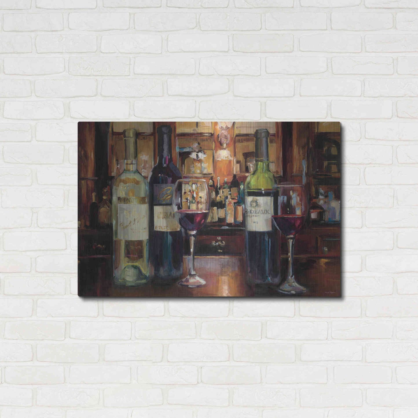 Luxe Metal Art 'A Reflection of Wine' by Marilyn Hageman, Metal Wall Art,36x24