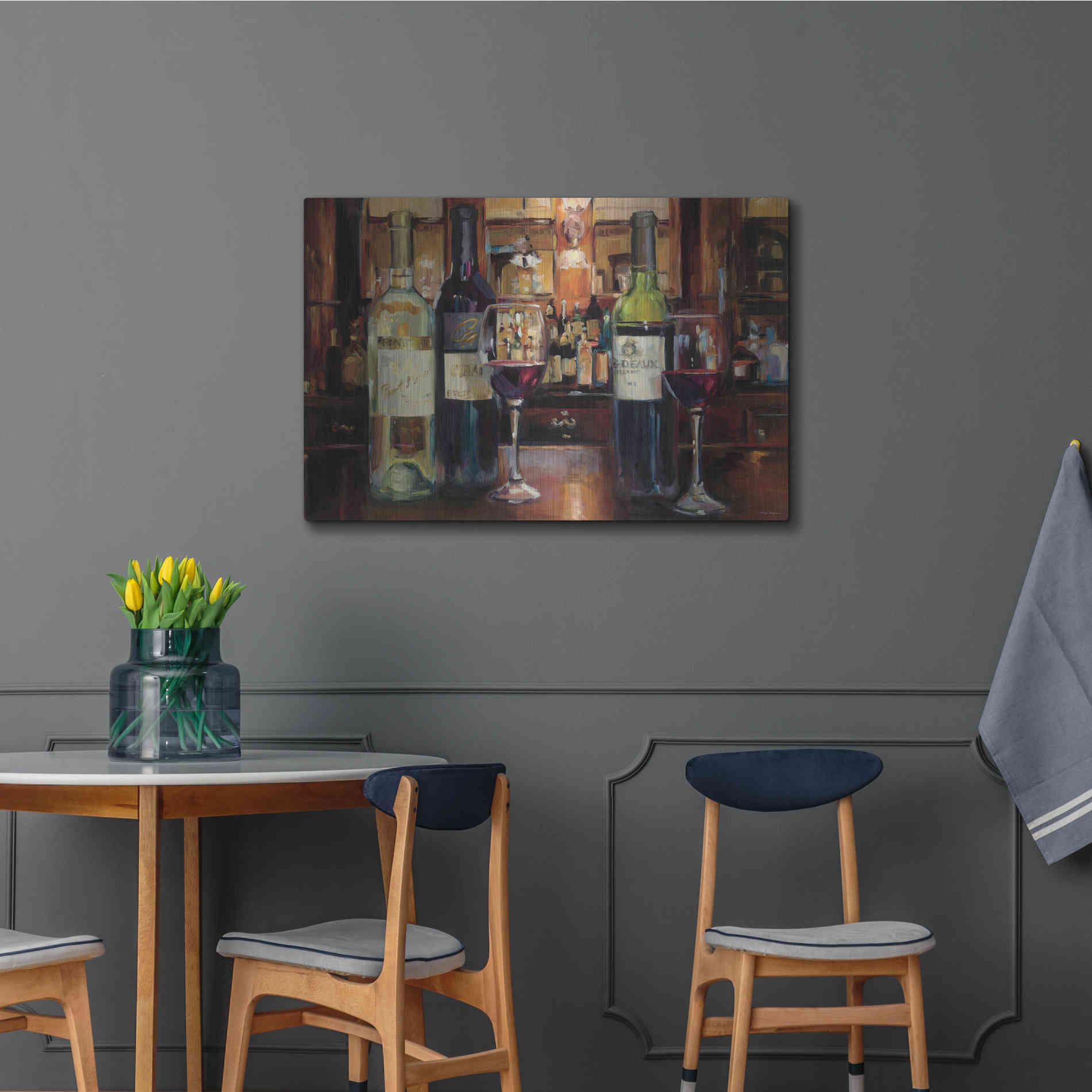 Luxe Metal Art 'A Reflection of Wine' by Marilyn Hageman, Metal Wall Art,36x24