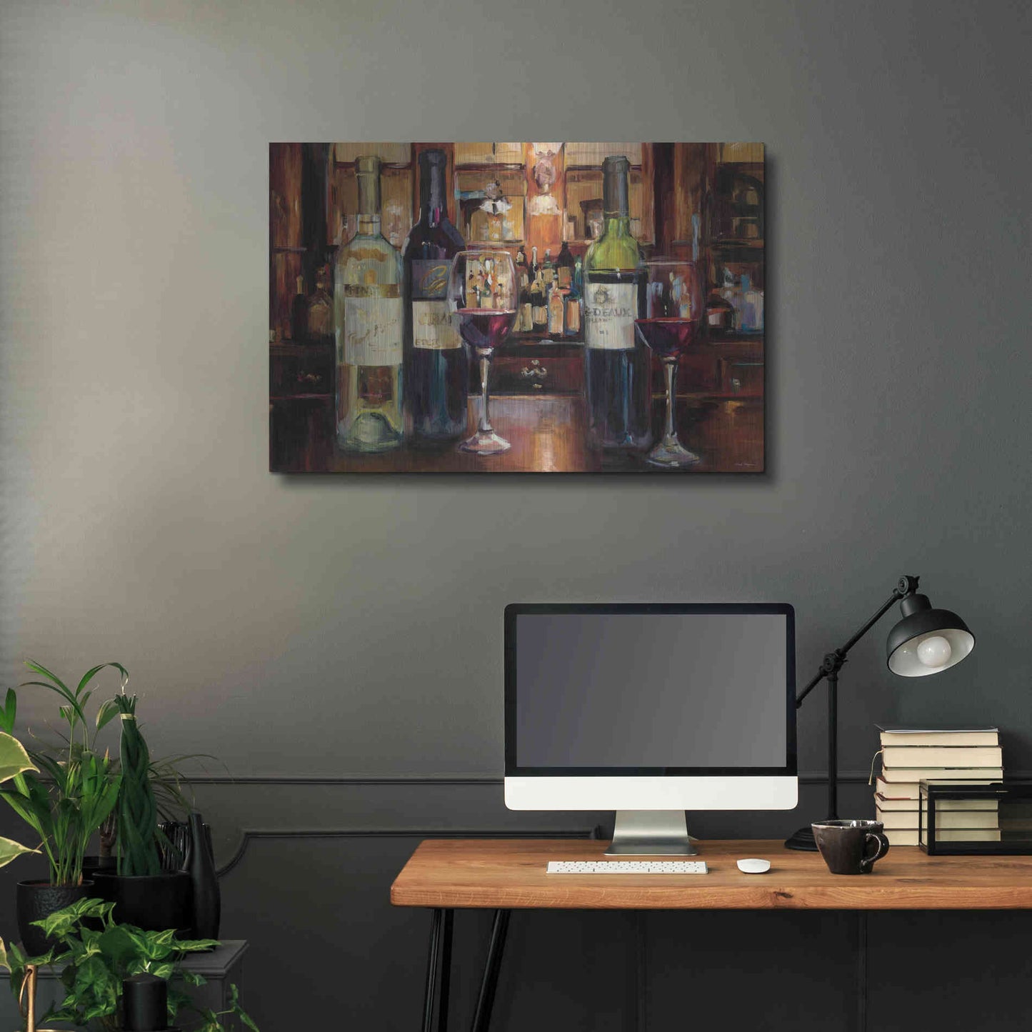 Luxe Metal Art 'A Reflection of Wine' by Marilyn Hageman, Metal Wall Art,36x24
