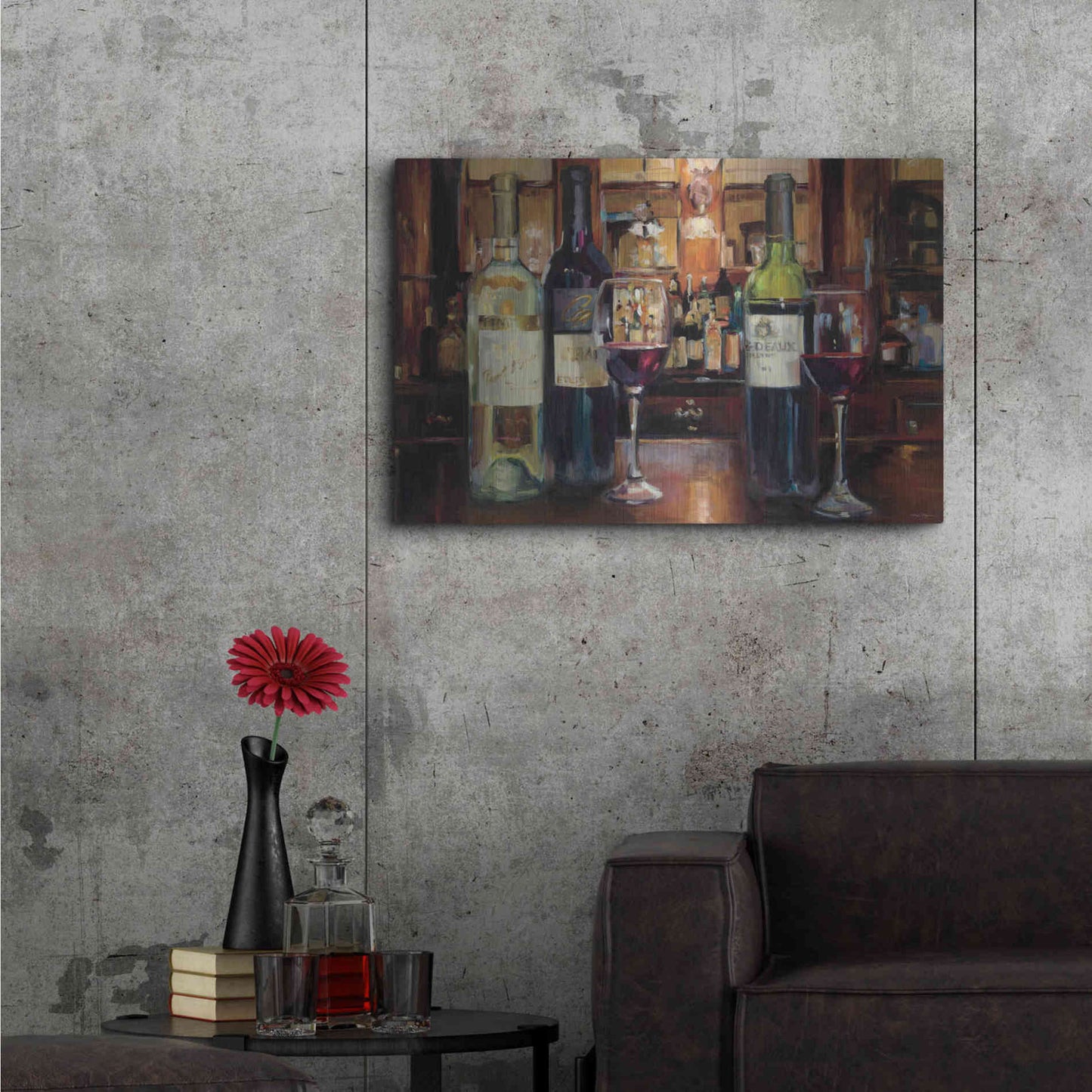 Luxe Metal Art 'A Reflection of Wine' by Marilyn Hageman, Metal Wall Art,36x24
