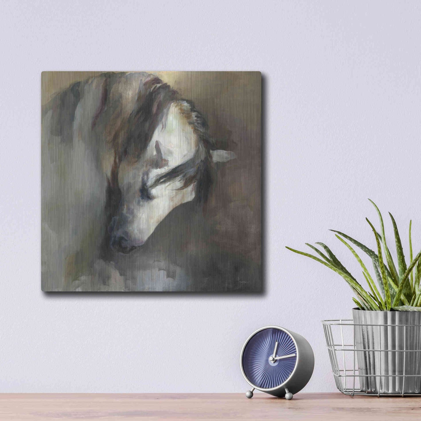 Luxe Metal Art 'Classical Horse' by Marilyn Hageman, Metal Wall Art,12x12