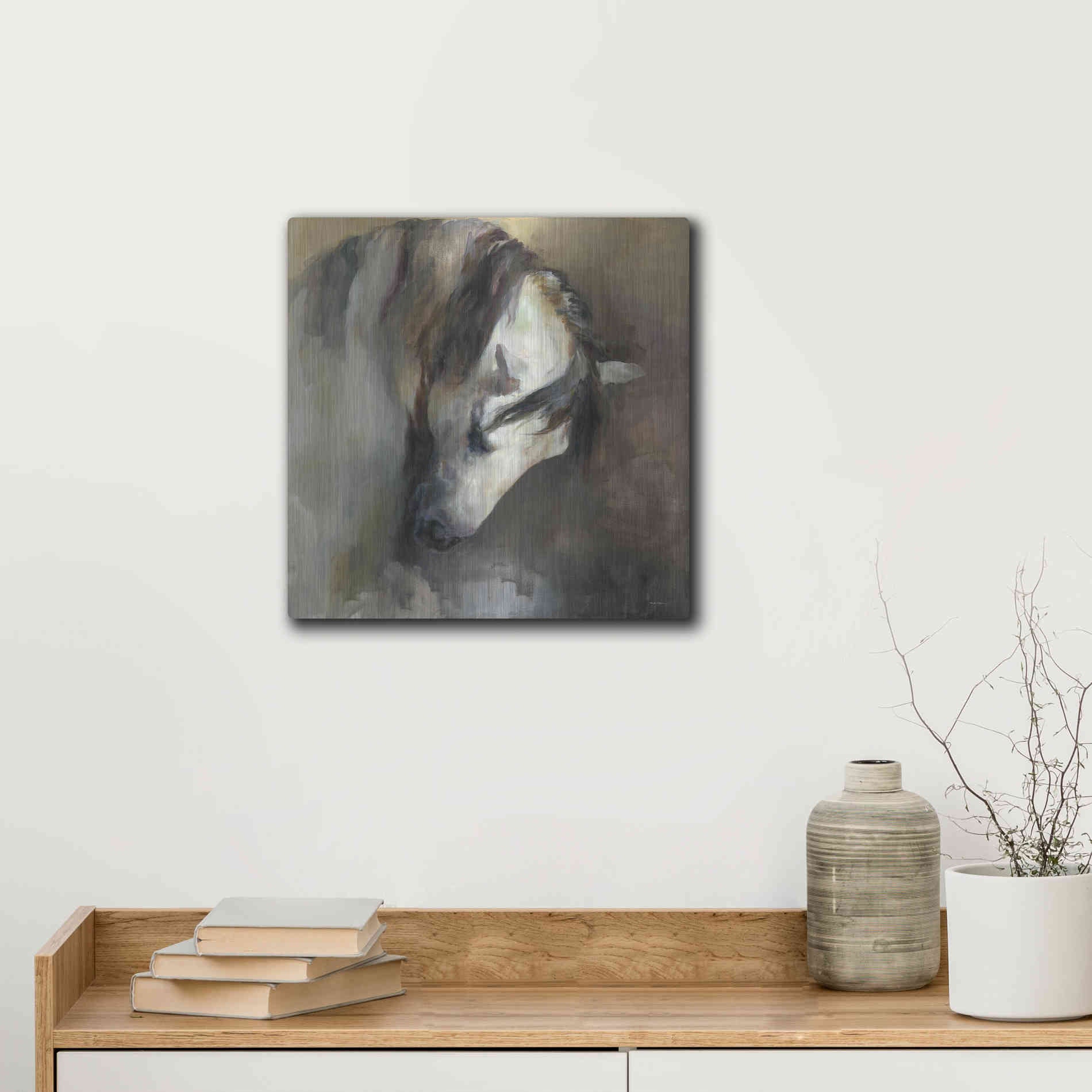 Luxe Metal Art 'Classical Horse' by Marilyn Hageman, Metal Wall Art,12x12