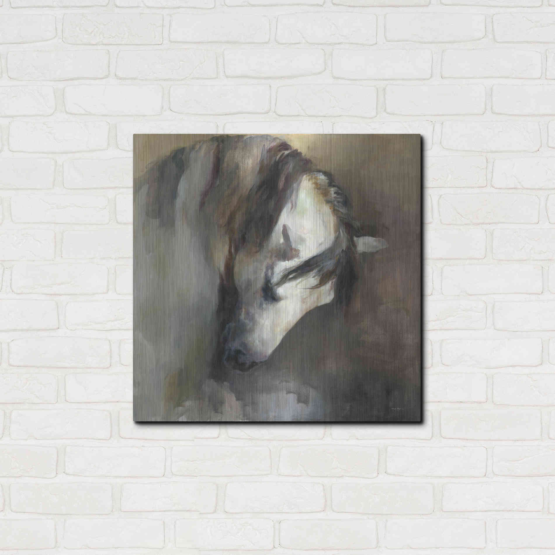 Luxe Metal Art 'Classical Horse' by Marilyn Hageman, Metal Wall Art,24x24