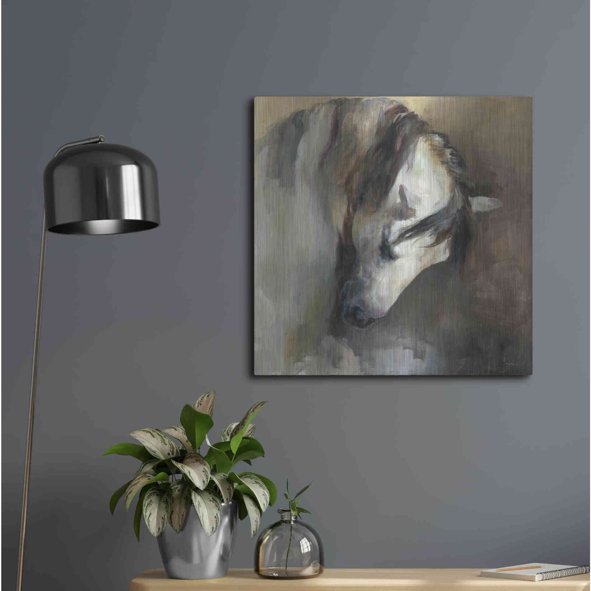 Luxe Metal Art 'Classical Horse' by Marilyn Hageman, Metal Wall Art,24x24