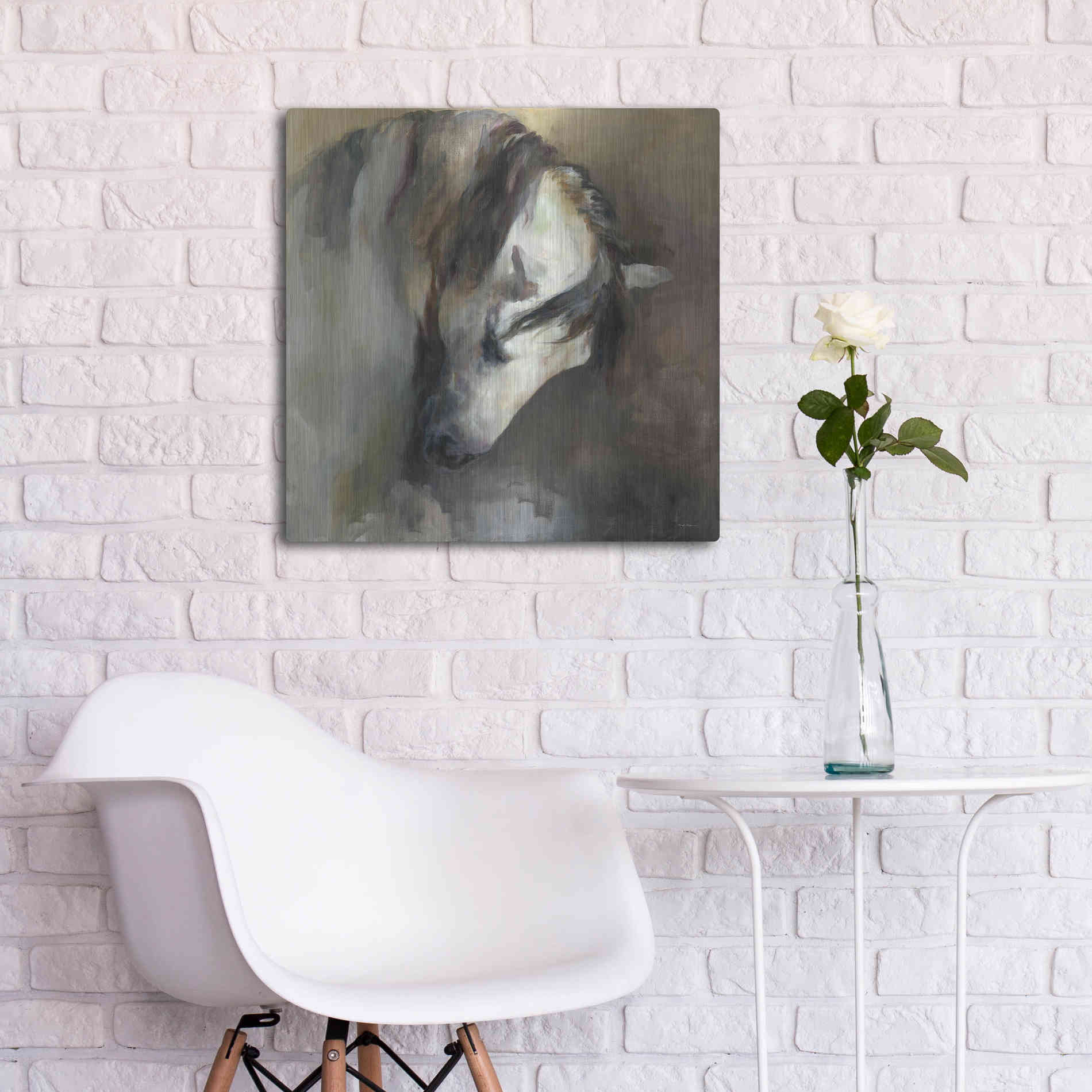 Luxe Metal Art 'Classical Horse' by Marilyn Hageman, Metal Wall Art,24x24