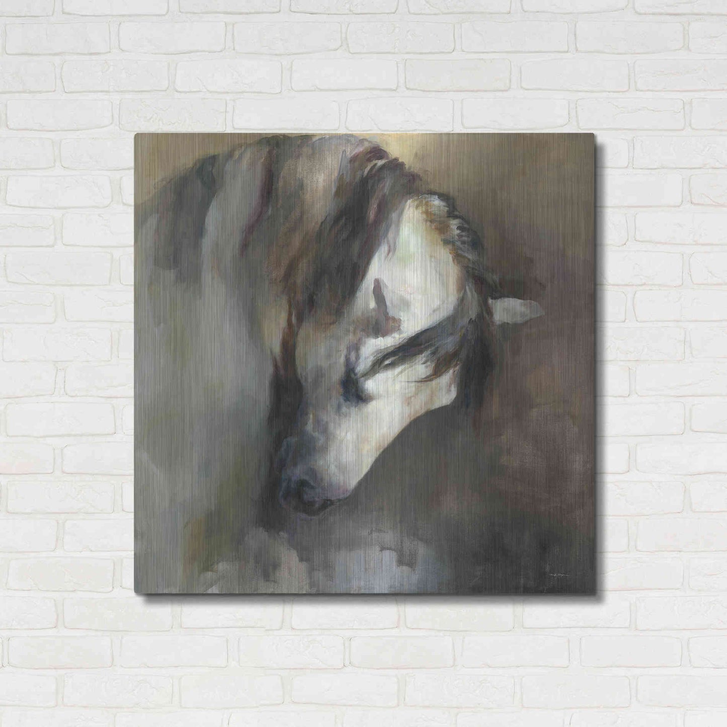 Luxe Metal Art 'Classical Horse' by Marilyn Hageman, Metal Wall Art,36x36