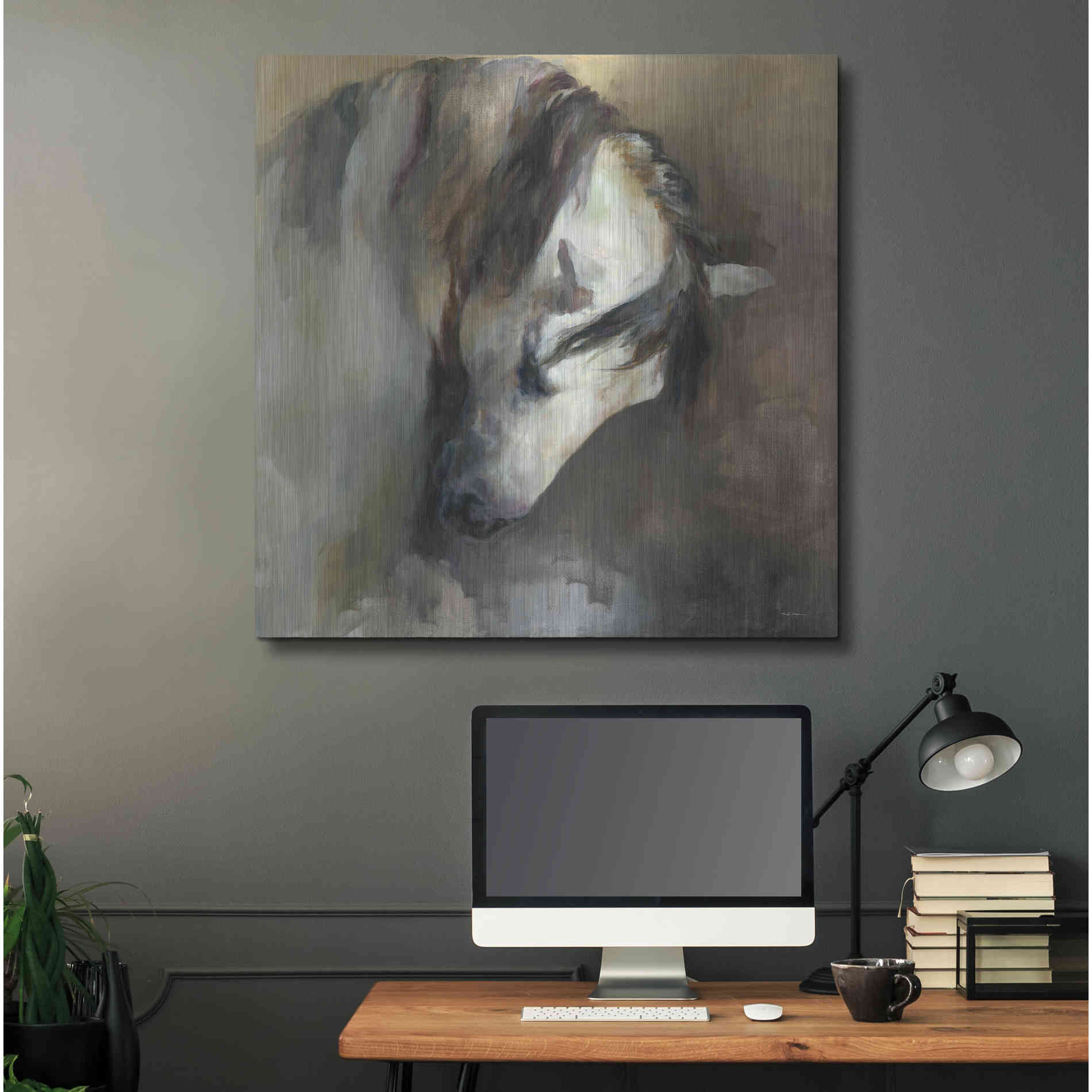 Luxe Metal Art 'Classical Horse' by Marilyn Hageman, Metal Wall Art,36x36