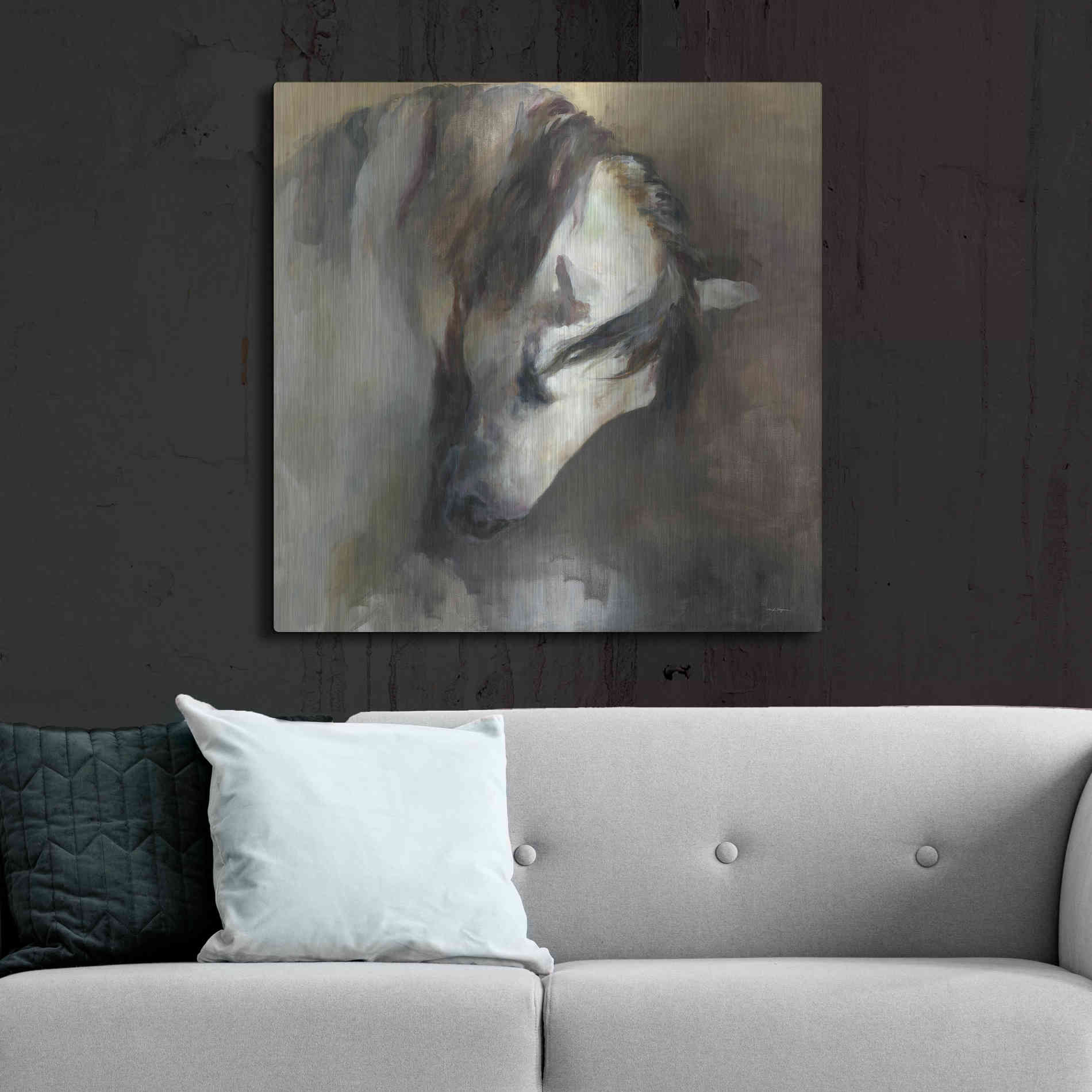 Luxe Metal Art 'Classical Horse' by Marilyn Hageman, Metal Wall Art,36x36