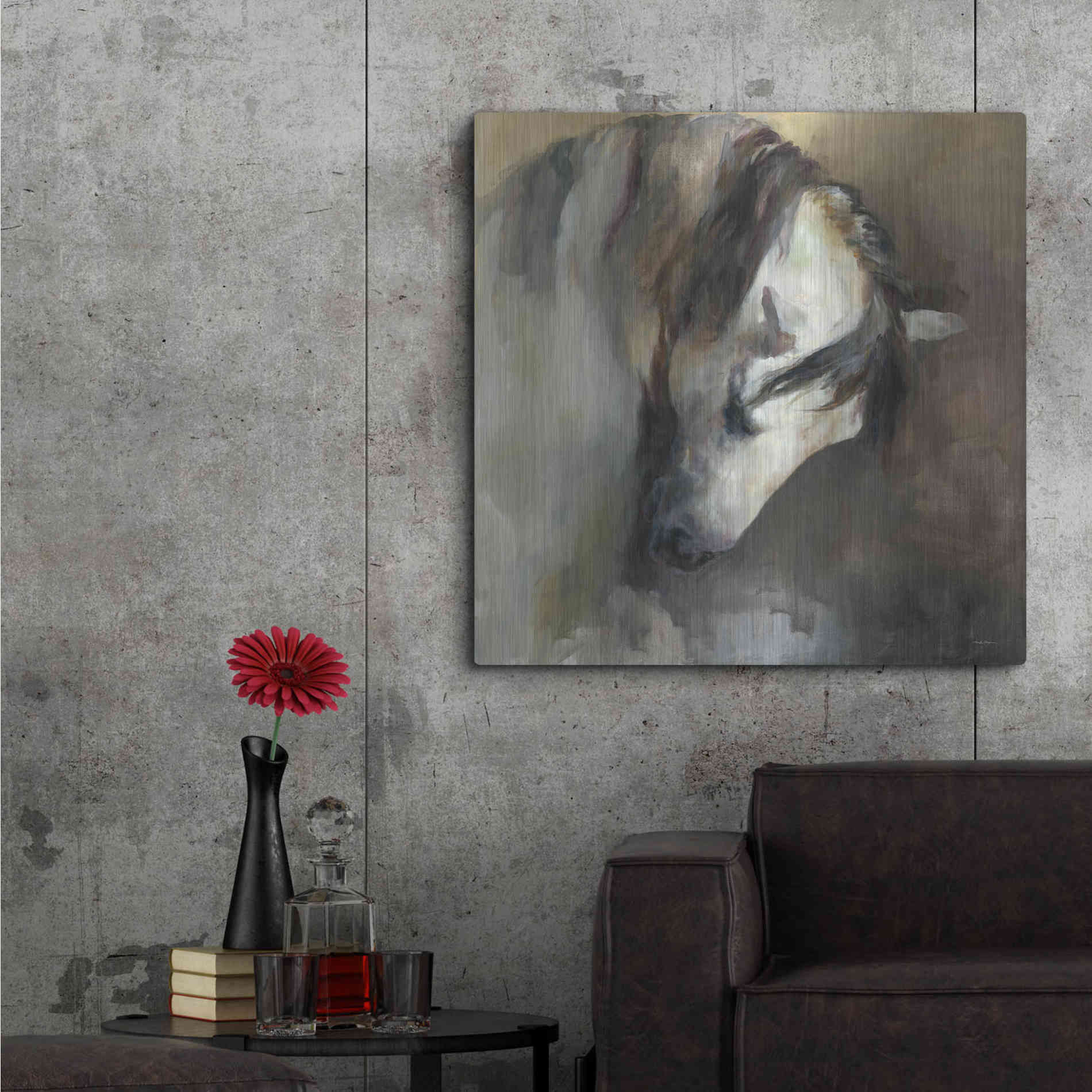 Luxe Metal Art 'Classical Horse' by Marilyn Hageman, Metal Wall Art,36x36