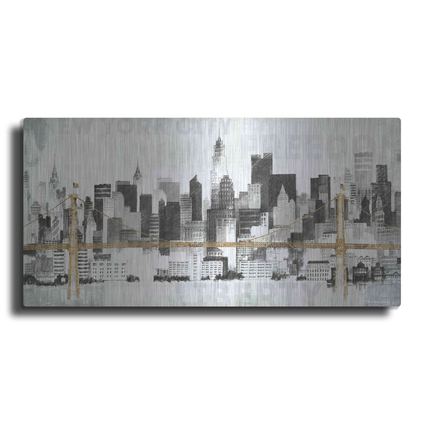 Luxe Metal Art 'New York Skyline II' by Avery Tillmon, Metal Wall Art,2:1 L