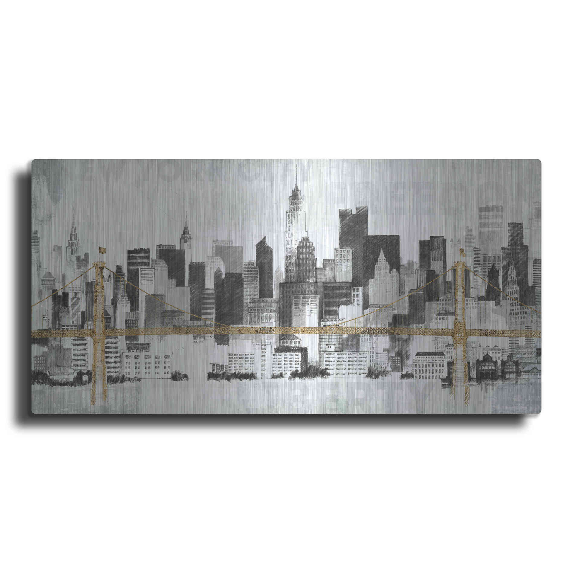 Luxe Metal Art 'New York Skyline II' by Avery Tillmon, Metal Wall Art,2:1 L