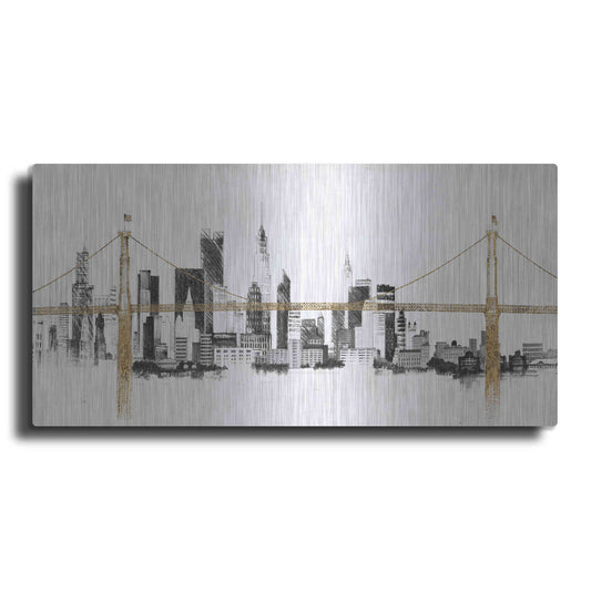 Luxe Metal Art 'Bridge And Skyline' by Avery Tillmon, Metal Wall Art,2:1 L