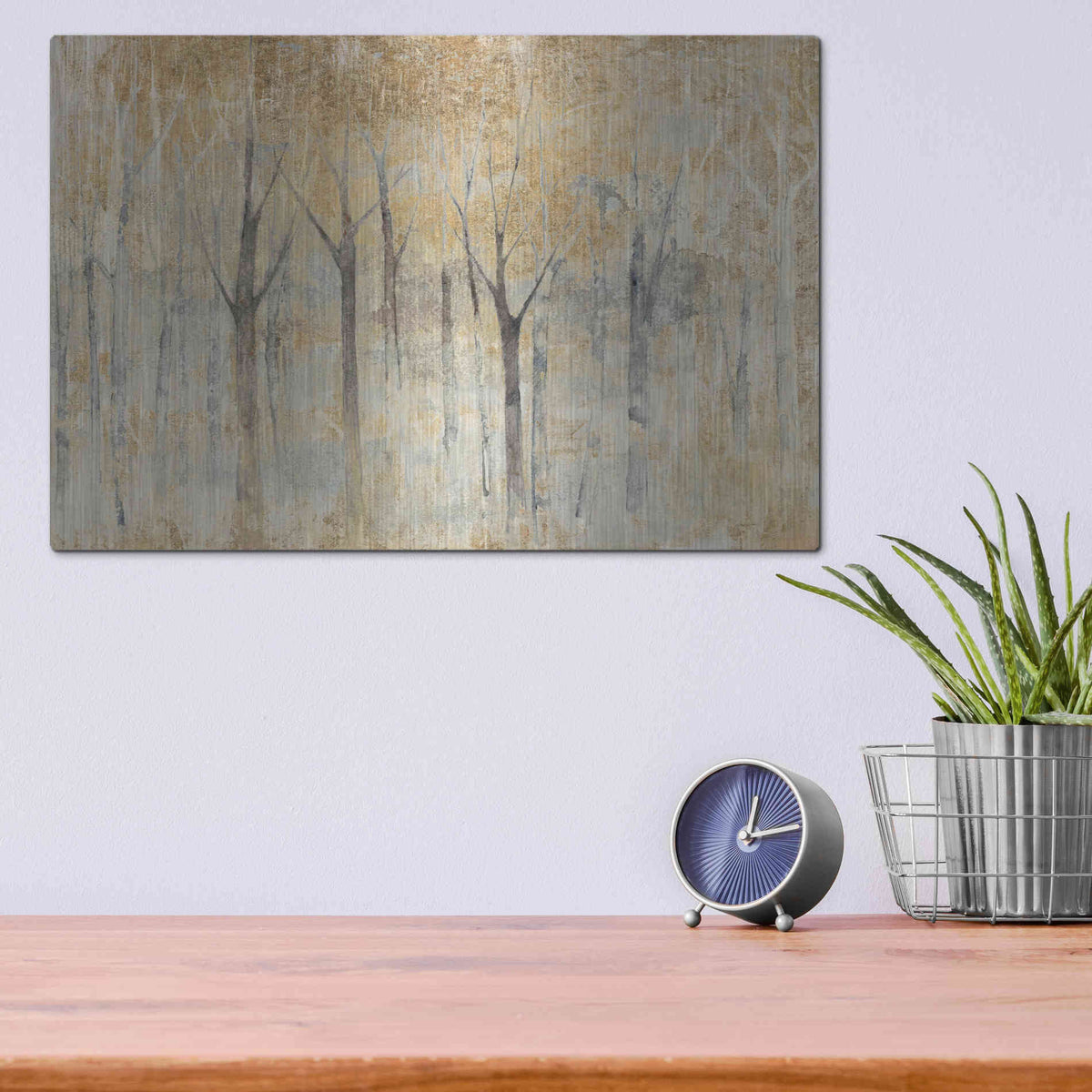 Luxe Metal Art 'Seasons End Gold' by Avery Tillmon, Metal Wall Art,16x12