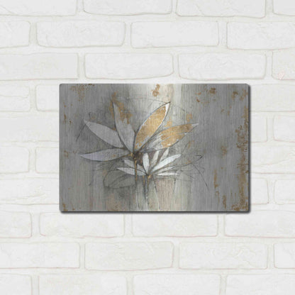 Luxe Metal Art 'Windflowers Gold' by Avery Tillmon, Metal Wall Art,16x12