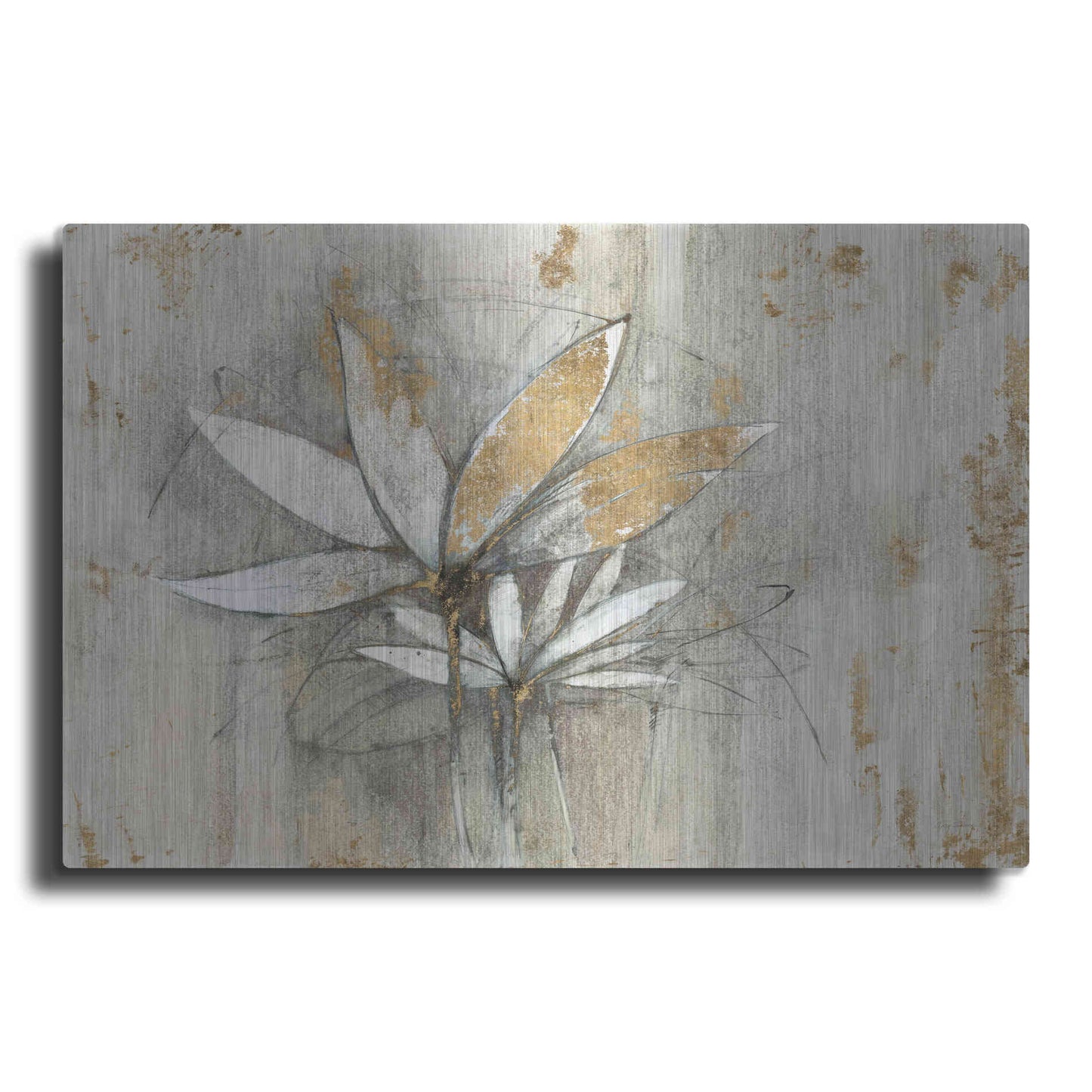 Luxe Metal Art 'Windflowers Gold' by Avery Tillmon, Metal Wall Art