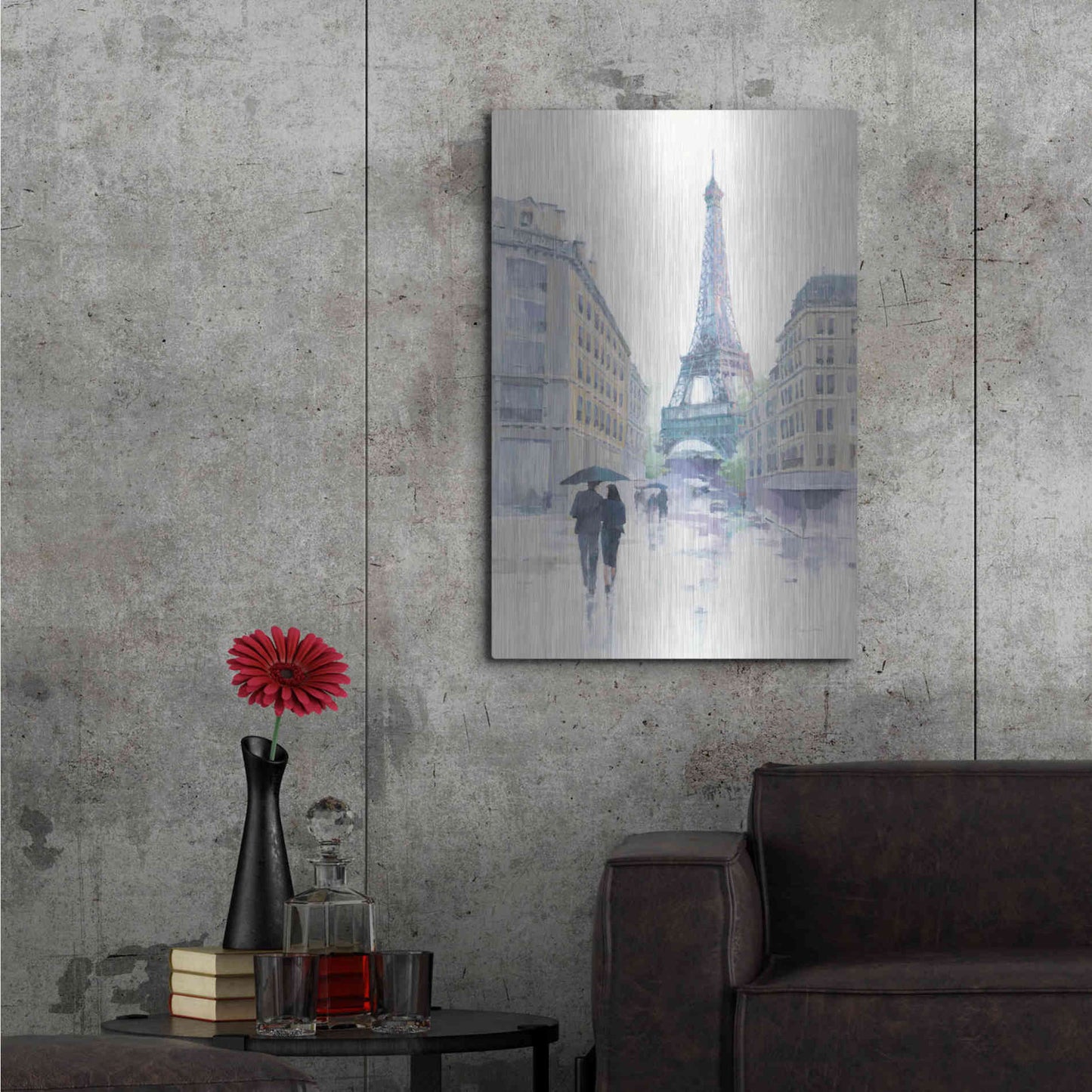 Luxe Metal Art 'Walking in the Rain' by Avery Tillmon, Metal Wall Art,24x36