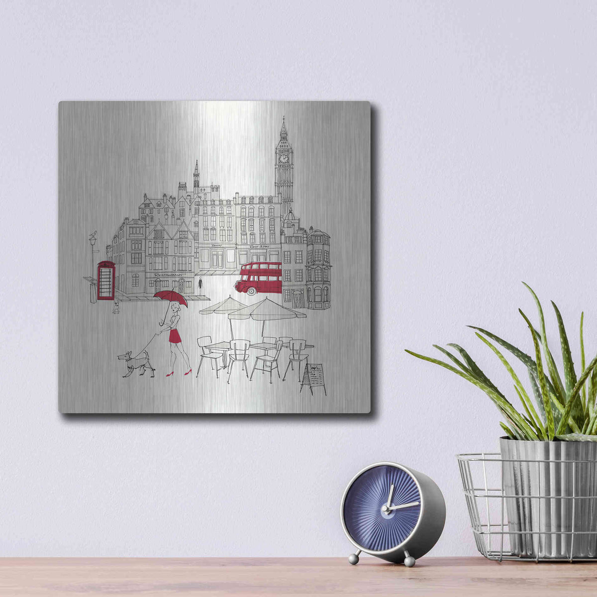 Luxe Metal Art 'World Cafes' by Avery Tillmon, Metal Wall Art,12x12