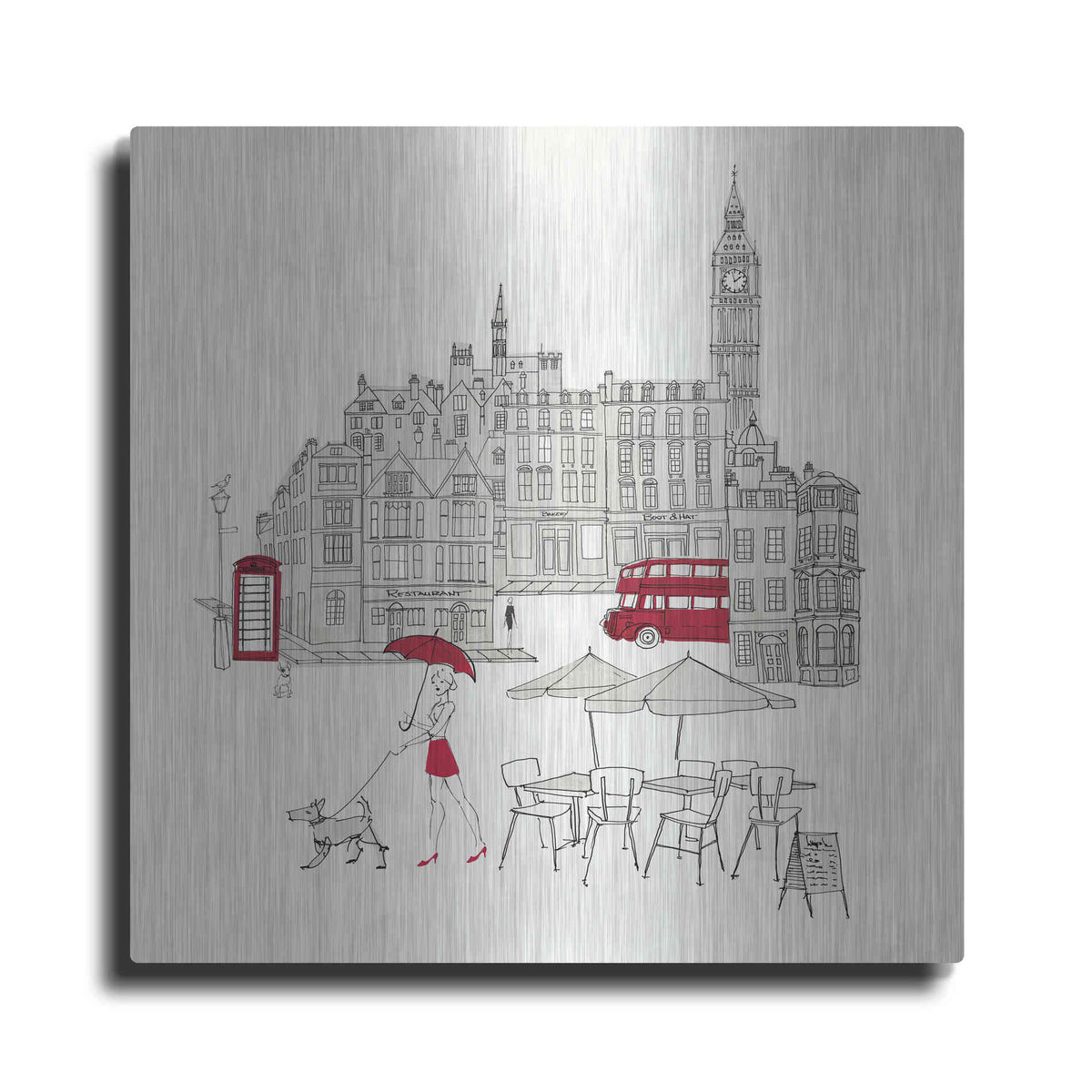 Luxe Metal Art 'World Cafes' by Avery Tillmon, Metal Wall Art