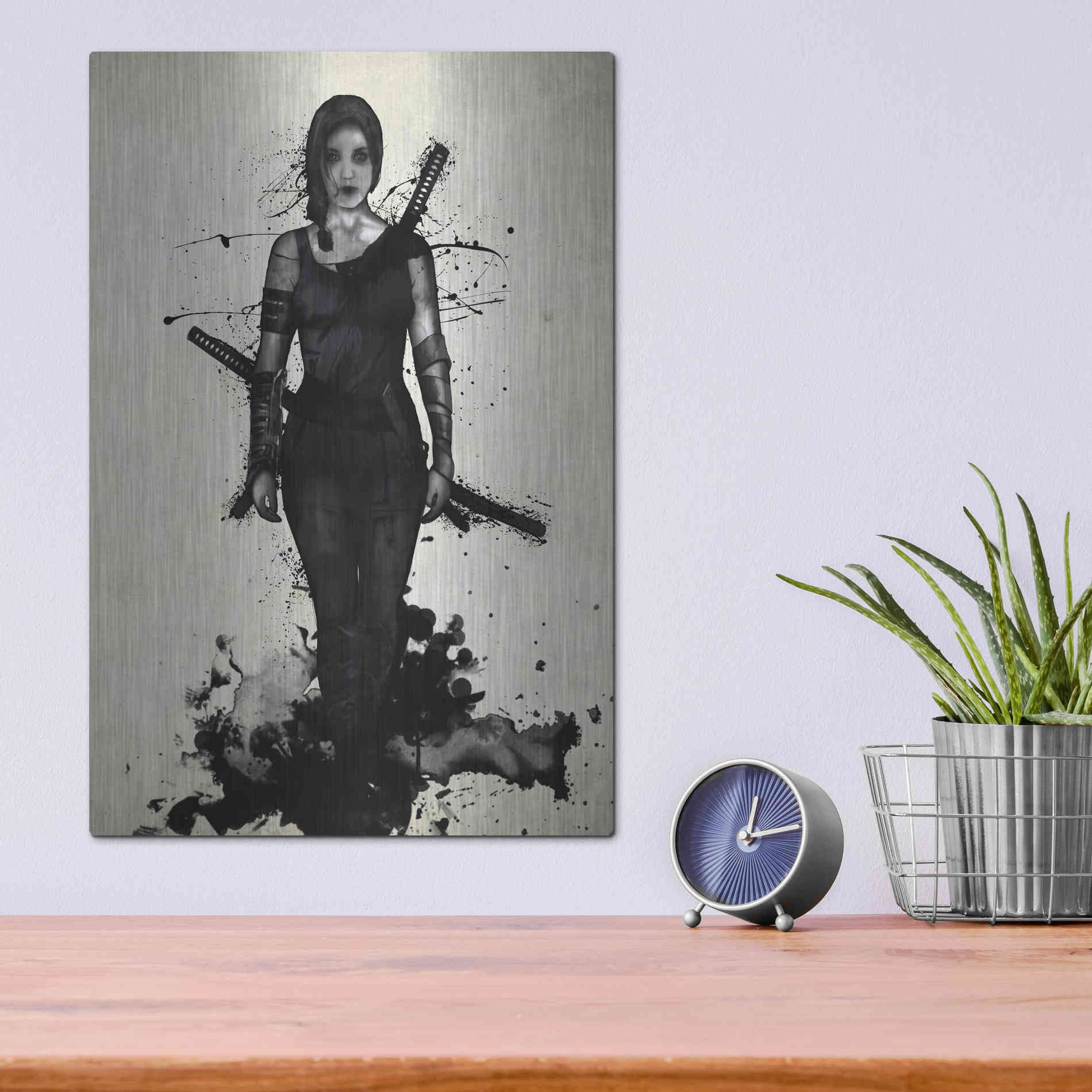 Luxe Metal Art 'Onna Bugeisha' by Nicklas Gustafsson, Metal Wall Art,12x16