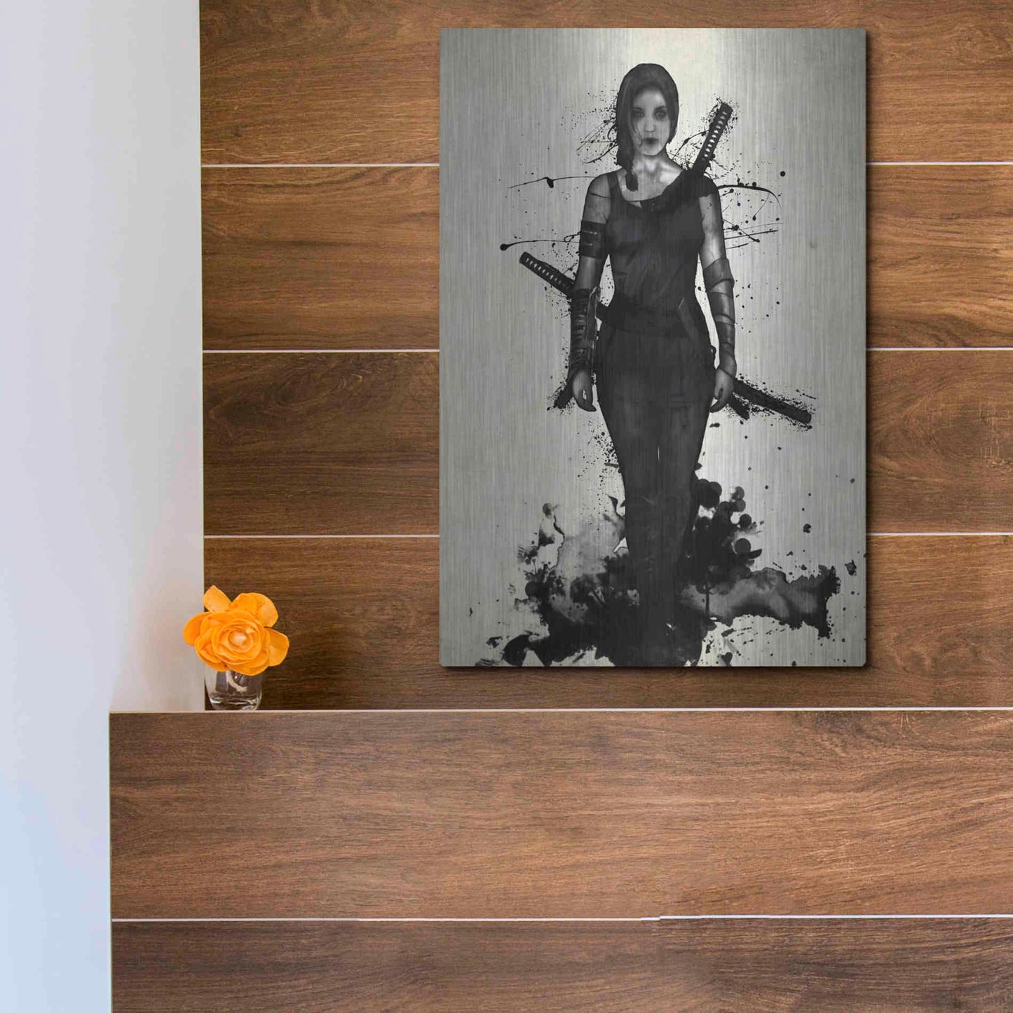Luxe Metal Art 'Onna Bugeisha' by Nicklas Gustafsson, Metal Wall Art,12x16
