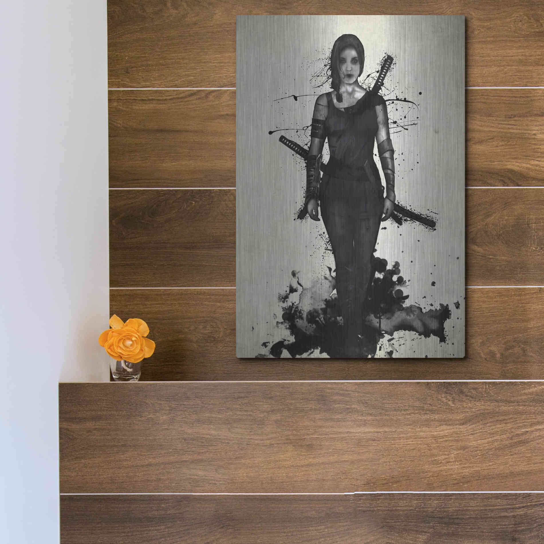 Luxe Metal Art 'Onna Bugeisha' by Nicklas Gustafsson, Metal Wall Art,12x16