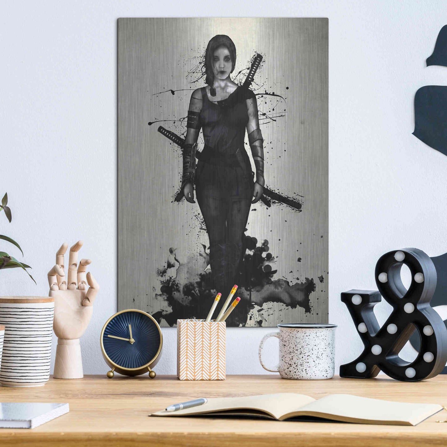 Luxe Metal Art 'Onna Bugeisha' by Nicklas Gustafsson, Metal Wall Art,12x16