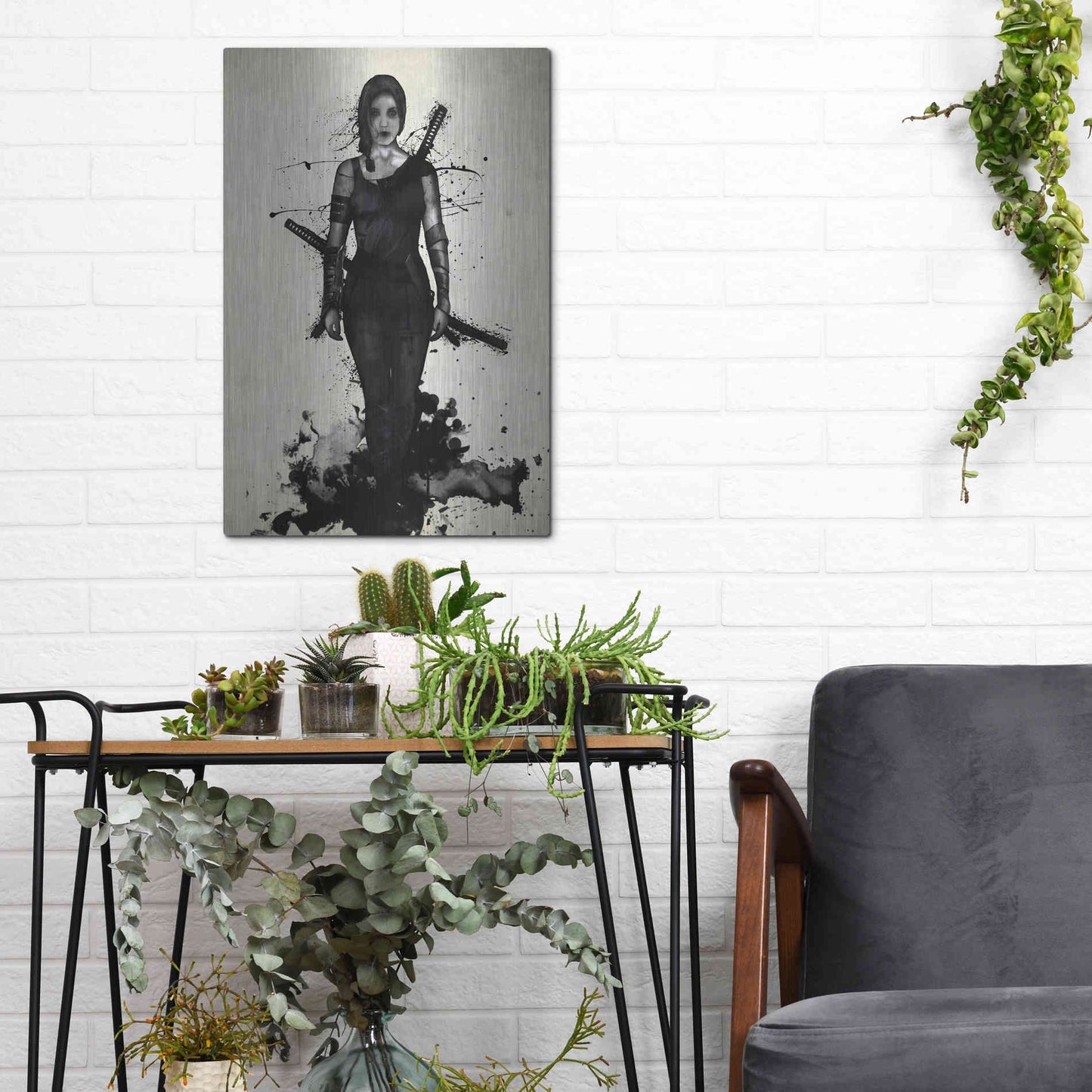 Luxe Metal Art 'Onna Bugeisha' by Nicklas Gustafsson, Metal Wall Art,12x16